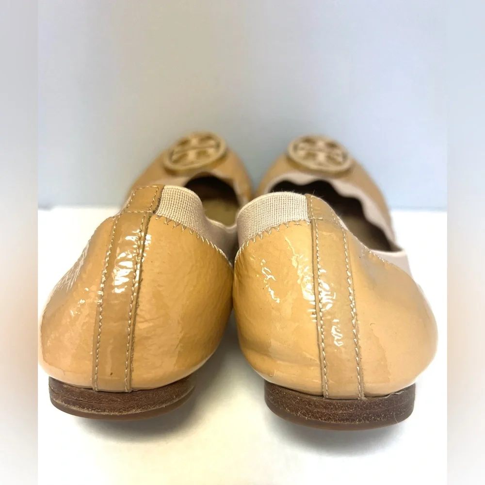 Tory Burch-Caroline Flats-Camel/Nude color,Size:8.5M, Pre- Owned, Fair condition